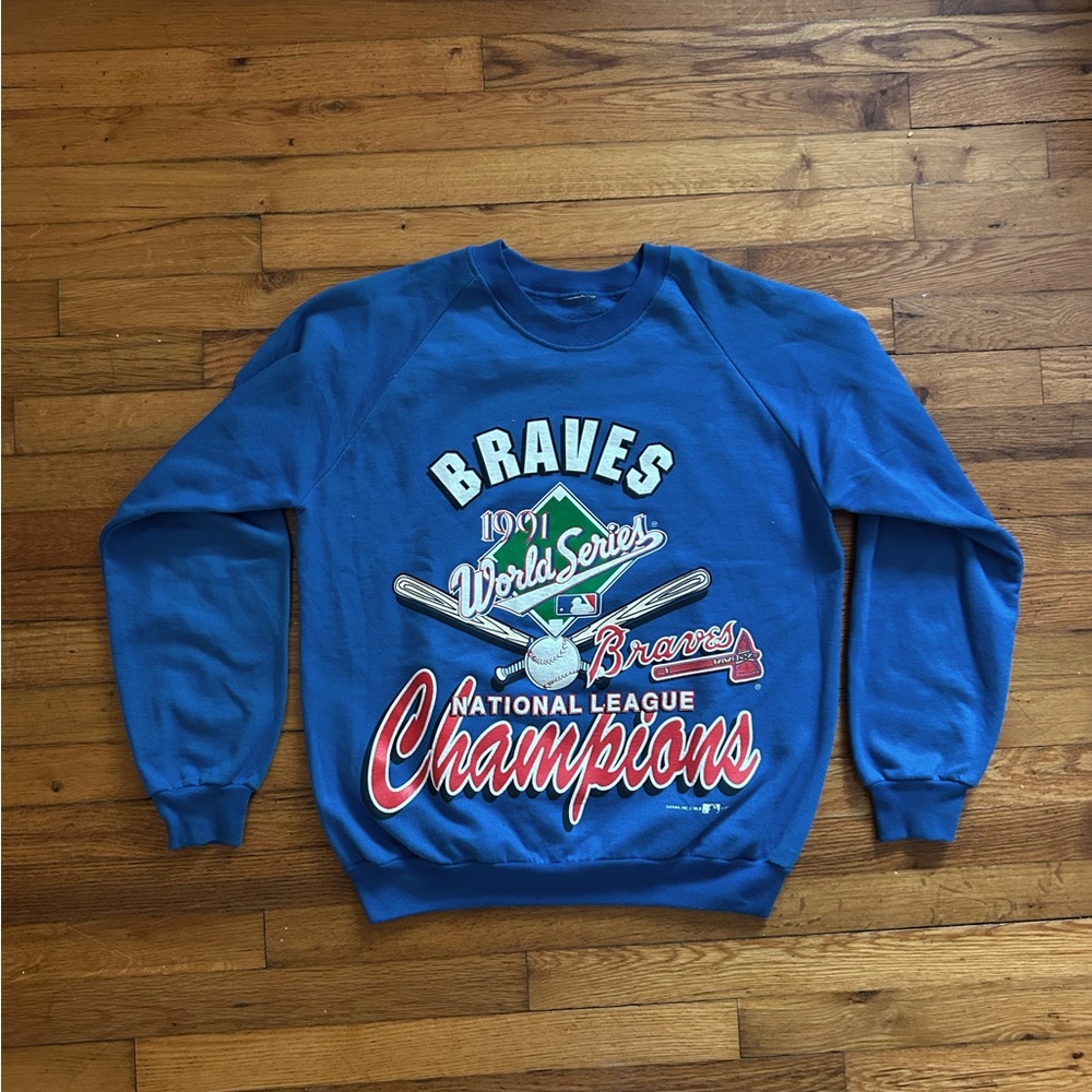 Blue Braves 1991 World Series Champion Sweater #25